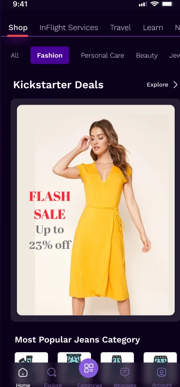 Kickstarter Deals flash sale on a yellow dress, up to 25% off