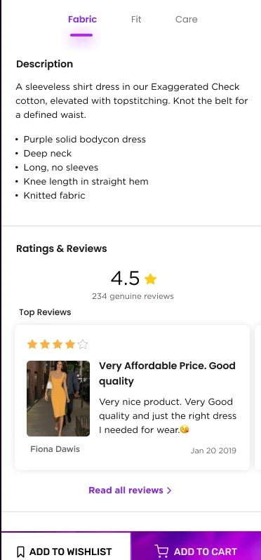 Product description, ratings, and reviews for the wrap dress