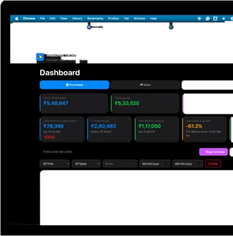 Endura inventory app on a laptop