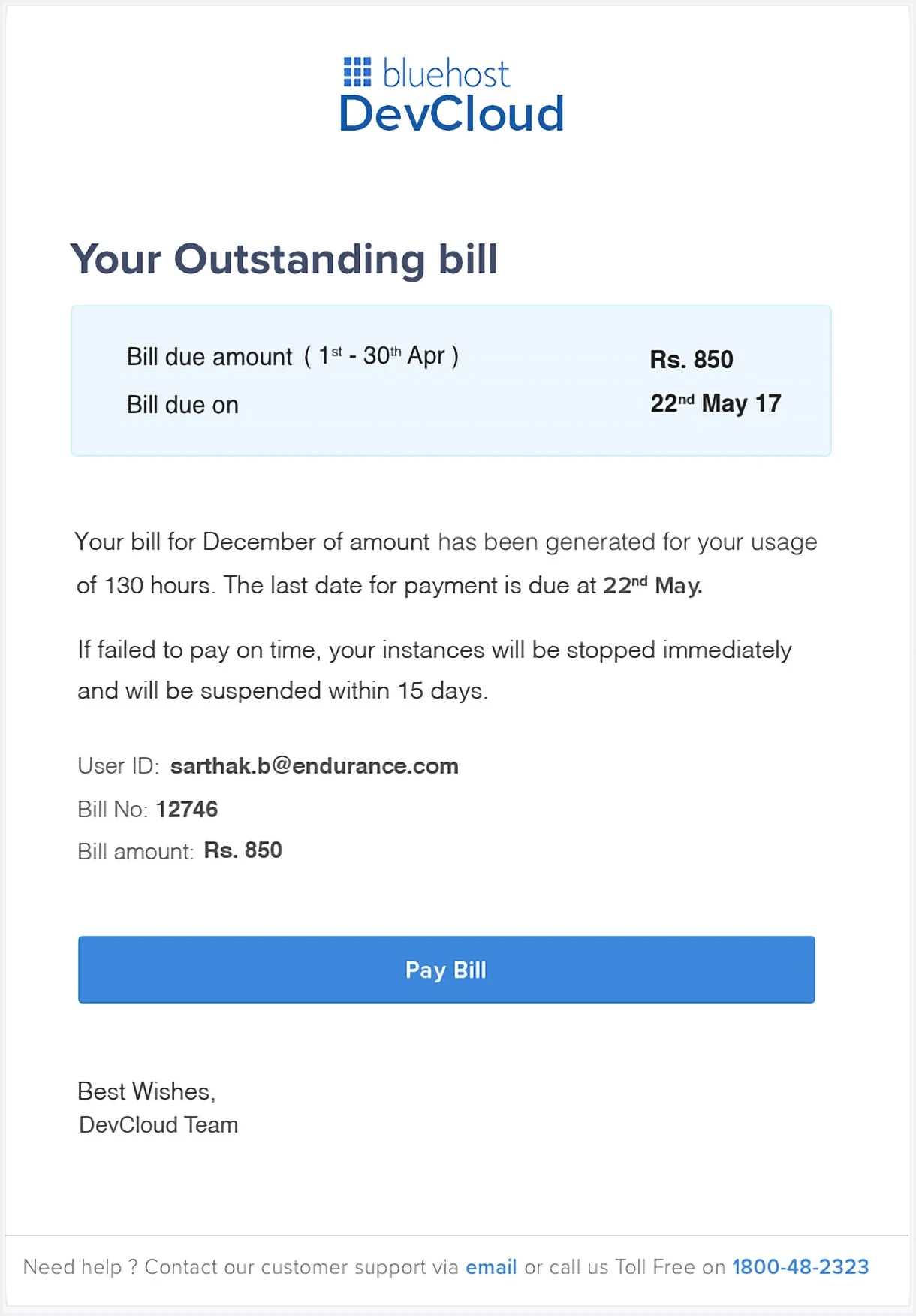 Bills that changed every month