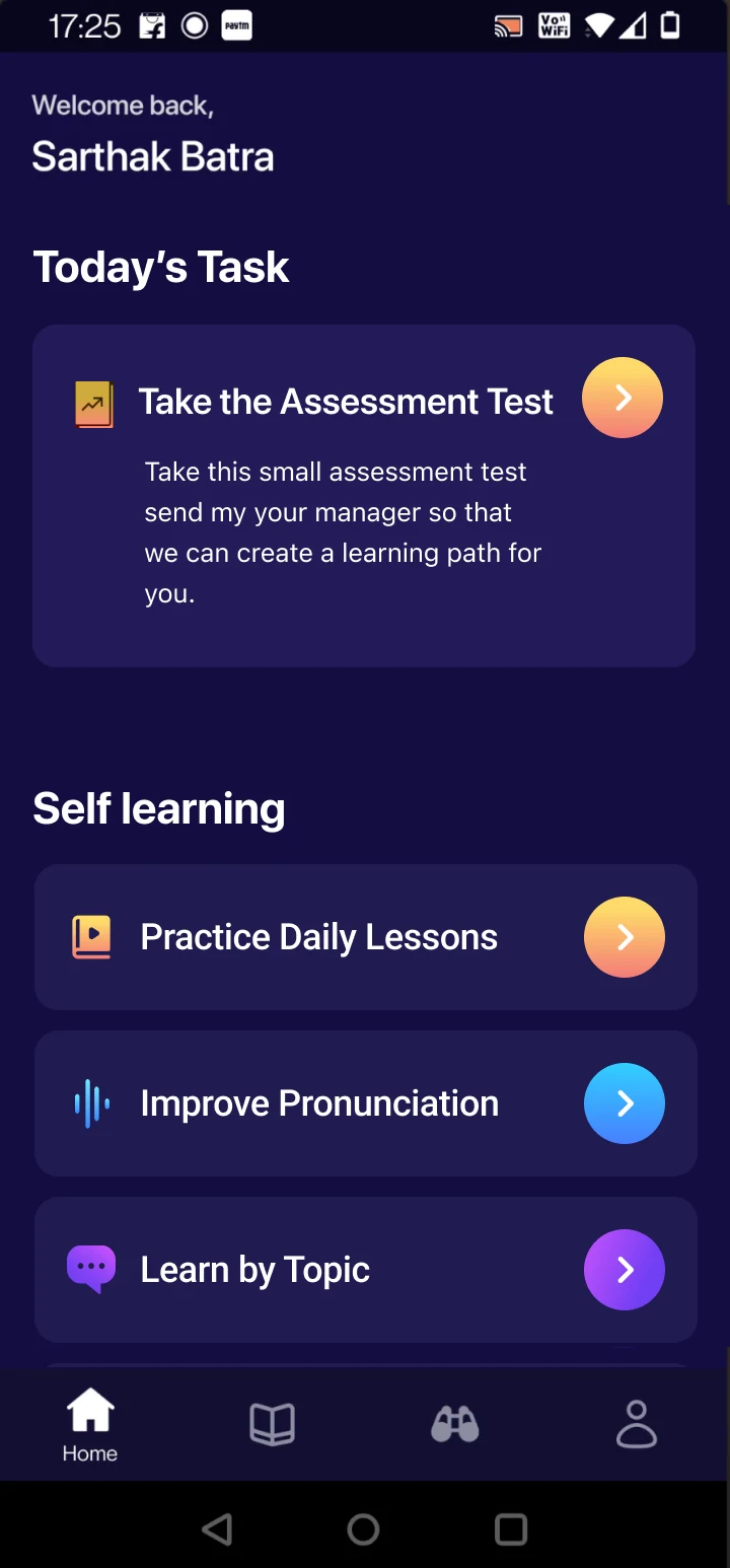 Today's task: take the assessment