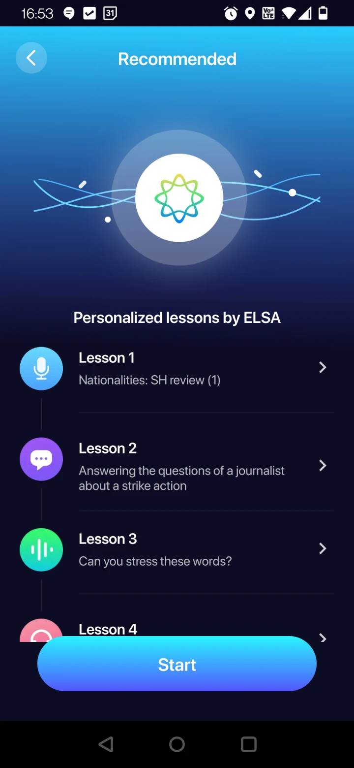 Personalised lessons by ELSA