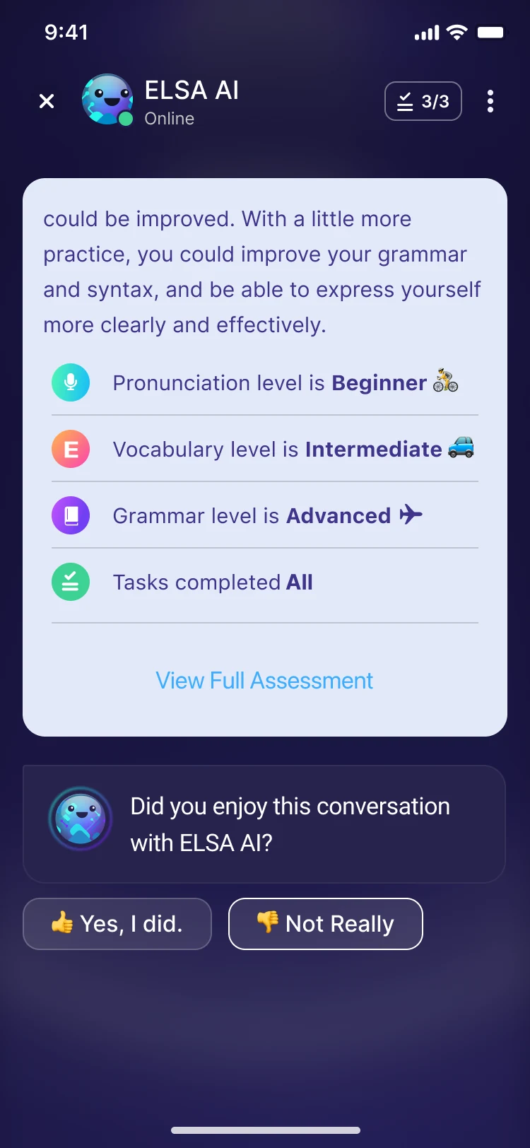 Assessment at the end of the role-play