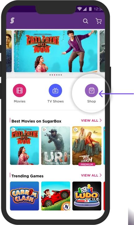 Old home screen with the shop buried below content rails