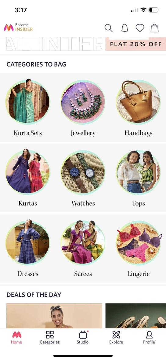 Concept: category landing page with subcategory chips