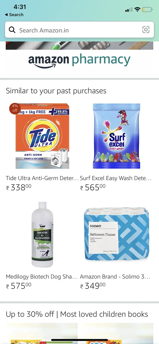 Concept: recommendations based on past purchases